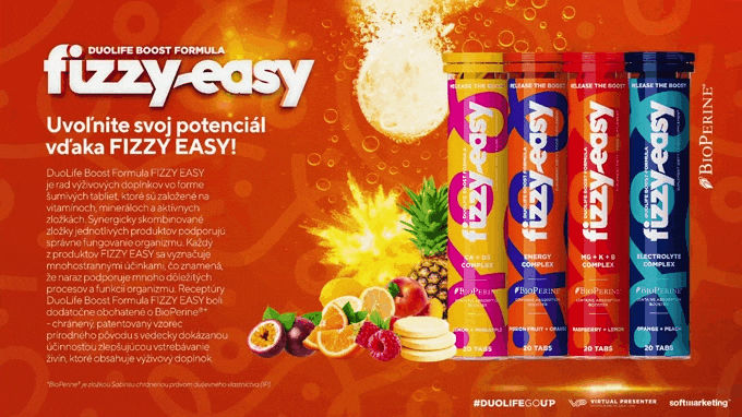DuoLife Boost Formula FIZZY EASY je séria doplnkov stravy vo forme šumivých tabliet